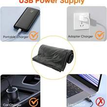 Chăn choàng sưởi ấm mặc được mùa Thu/Đông, sưởi đa vùng, dùng nguồn USB, áo choàng ấm có khóa kéo, chăn sưởi điện mặc được - Xem 8