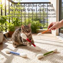 1/6pcs Extra Large Cat Teaser Wand, Please Confirm Product Size Before Purchase, Cat Sniffing Stick, Teeth Cleaning Chew Toy, Self-Entertainment Toy, Durable Educational Toy, Interactive Soothing Cat Accessory - View 4