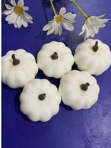 Best-Selling Halloween DIY Paintable Decor Realistic Pumpkin 6cm Foam Halloween Pumpkin Prop Fake Pumpkin Mold, Suitable For Various Colors And Patterns Painting Handmade DIY Pumpkin Model - White - View 9