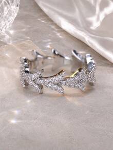1pc Women's Asymmetrical Spiky Design Ring, Exquisite Full Cubic Zirconia Embellished, High-End Style, Versatile Jewelry For Party, Gift And Everyday Wear - ring - View 9
