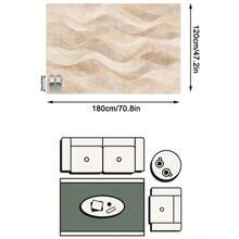 1PC Beige Gradient Wavy Texture Pattern Living Room Rug, Modern Minimalist Wabi-Sabi Cream Style Healing Faux Cashmere Rectangular Machine Washable Area Rug, Suitable For Daily Home/Housewarming/All Seasons Large Size Floor Mat, Aesthetic Home Decor - Multicolor - View 13