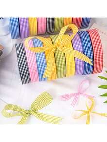 50 Yards Internet Celebrity Ins Style Plaid Ribbon Baking Cake Decoration Biscuit Gift Flower Packaging DIY Silk Ribbon - Multi-color - View 4