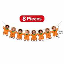 Customized Photo Gingerbread Man Hanging Banner, Personalized Photo Insert Hanging Garland, Christmas Party Fireplace Window Decoration, Holiday Wall Hanging, Holiday Photo Keepsake, Holiday Party Host Seasonal Celebration Decor - Multicolor - View 8