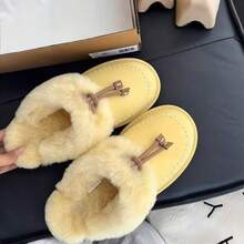 Dual Solid Color Vacation Synthetic Fiber Fine Fleece Home Wear Autumn, Winter - Ginger - View 3