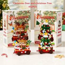 1510pcs Santa Claus Train Snowman Reindeer Christmas Tree 6-In-1 Building Blocks Decoration, Christmas Party Decor & Gift, New Year/Christmas Gift - Multicolor - View 6