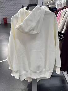 Nike Women's Casual Hooded Sweatshirt With Embroidered Logo And Fleece Lining For Warm Sports - White - View 5