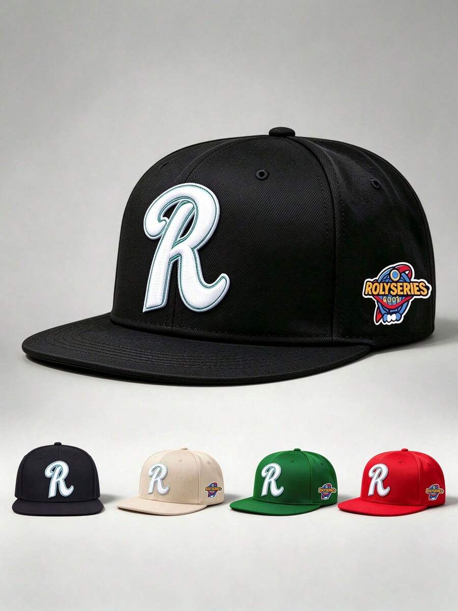 1pc Women Hats Letter R Embroidered Side Rocket Printing Hats For Women Adjustable Hip-Hop Cap Suitable For Travel Parties Hiking And Sun Protection.