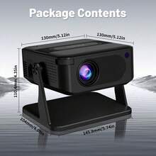 AOC Mini Smart Projector With WiFi 6 & Bluetooth, Native 720P Resolution, 4K Video Support, Android 11, Auto Keystone Correction, Portable Home Cinema Projector For Movies, Gaming & Travel - Black - View 2