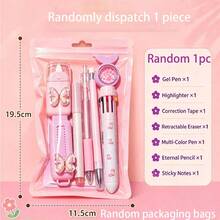 New Dream Butterfly Stationery Set - 7pcs [Random Color For Each Item, 1pc Randomly Assigned] - Multi-Functional Learning Stationery Set, Suitable As Student, Classroom, Reward Or Prize Gift, Essential For Back To School/Back To School Season/Halloween/Christmas, Random Packaging Bag, Color Variation In Photos Is Normal - Multicolor - View 14