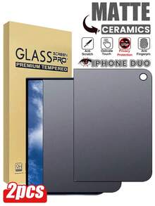 2pcs Matte Privacy Screen Protector, Compatible With IPhone Duo Soft Film Material, Non-Glass, Full Coverage, Anti-Peeping, Anti-Theft, Anti-Glare, Ceramic Film, Anti-Fingerprint, Compatible With Phone Cases. Compatible With IPhone 18 Pro Max/ 17 Pro Max, 17 Air, 16 Pro Max/16 Pro/16 Plus/16/15 Pro Max/14 Pro Max/13 Mini/12/11/XS Max/XR/8 Plus/7 Plus. - Black - View 1