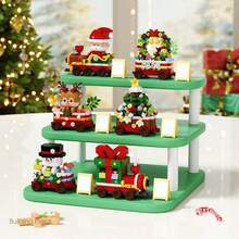 1510pcs Santa Claus Train Snowman Reindeer Christmas Tree 6-In-1 Building Blocks Decoration, Christmas Party Decor & Gift, New Year/Christmas Gift - Multicolor - View 2
