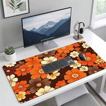 Chrysanthemum Style Gaming Mouse Pad Non Slip Rubber Base Office Home PC Study Desk Mat Keyboard Pad Smooth Surface Large Desk Mat Gaming Mousepad Desk Decor Office Supplies - View 9