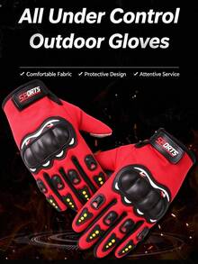 1 Pair Men's Full Finger Motorcycle Protective Gloves, Anti-Slip Touchscreen Riding Gloves With Hard Shell Protection, Suitable For Outdoor Off-Road, Cycling - Men's Outdoor Gloves - View 6