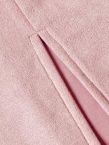 DONICY Women's Autumn High Waist Pencil Skirt, Front Slit Mid-Length Bodycon Skirt - Pink - View 3