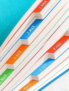 2027 English Twill Notebook - Student Notebook - Daily Time Management And Efficiency Planner - Multicolor - View 3