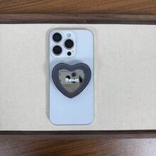 Plaid Heart Phone Stand, Adhesive Back Phone Support Bracket, Mirror Heart-Shaped Phone Holder, Multi-Function Telescopic Stand - Multicolor - View 12