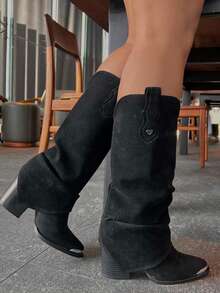 Women Knee-High Boots - Black - View 2