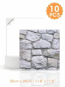 1/10/20Pcs 3D Faux Stone Wall Stickers, Peel And Stick Wall Panels, Self Adhesive Decorative Wall Tiles For Home Interior Decor - Wall Stickers - View 15
