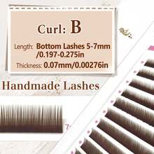 FOXYMEI 1500pcs Lower Eyelashes J/B/C Curl Brown And Black Lower Eyelash Extensions Natural Soft Short 5-7mm Mixed High Quality Single Eyelashes Suitable For Party - View 12