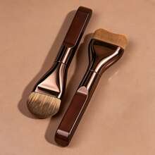 Double-Ended Makeup Brush Set, Multi-Functional Trio Brushes For Foundation, Contour, Eyeshadow, Blush, High-Quality Synthetic Fiber Makeup Brush Kit - Brown - View 11