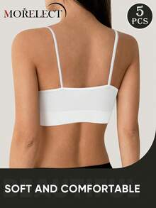 Morelect 5pcs Women's Wireless Bra With Removable Pads, Striped Design, Everyday Bra - Multicolor - View 4