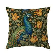 4pcs/1pc Vintage Floral Peacock Pattern Pillow Case Without Insert, Single-Sided Printed Pillow Case, Suitable For Living Room Bedroom Home Decor, All Season Pillow Case - Multicolor - View 16