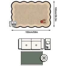 1PC Khaki Bear & Apple Pattern Game Room Rug, Japanese Cartoon Cute Cozy Faux Cashmere Wavy Beaded Edge Machine Washable Area Rug, Suitable For Daily Home/Birthday Party/Autumn Large Size Floor Mat, Aesthetic Home Decor - Multicolor - View 16