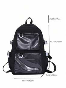 2026 New Transparent Pocket Backpack, Cute JK Style Backpack For Women, Back To School - Multicolor - View 7