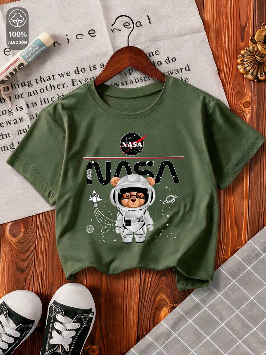 NASA Tween Boys T-Shirts - Army Green - View 1