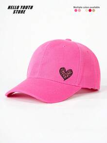 1pc Leopard Print Heart Pattern Baseball Cap, Windproof Warm Comfortable Multifunctional Baseball Cap, Unisex Vintage Washed Hat, Suitable For Daily Outings And Life Use, Daily Outfit Accessory Hat, Best Gift For Family And Friends - A - View 9