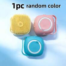 1pc Pet Bathing System Brush (Random Color) Cat Massage Brush, Dog Bathing Brush, Built-In Storage - Gentle Pet Brush, Built-In Shampoo Dispenser Massage Bath Brush, Multi-Functional Massage Comb And Cleaning Tool, Ergonomic Handle And Detachable Top, Massage Comb With Shampoo Storage - Massage Comb Teeth, Suitable For Dogs And Cats, Pet Grooming Tool, Pet Safety Tool - View 2