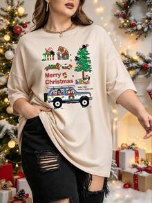 Plus Size T-Shirts - Apricot - View 1