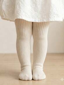 5 Pairs Vertical Stripe Baby Infant Solid Color Children Tights, Versatile Minimalist All-Match Colors, Baby Girl Toddler Tights - Multicolor - View 6