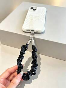 1pc Rhinestone Satin Phone Wrist Strap, Elegant Anti-Drop Phone Lanyard, Cute Phone Accessory, Universal Detachable Metal Buckle Phone Charm Keychain Bag Earphone Case Pendant Cute Phone Accessory - Multicolor - View 5