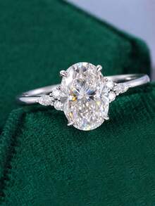 1pc Oval Hollow Ring, Women's Style, Suitable For Parties And Events, Exquisite Jewelry, Girlfriend Anniversary Gift - Oval Round Diamond Marquise - View 7