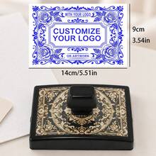 Custom Flash Stamp, Personalized Photosensitive Stamp, Custom Logo Text Image Stamp, Office Envelope Craft DIY Gift, Return Address, Business Packaging, Wedding, Teacher Stamp, 4 Retro Floral Shells In Different Sizes, 5 Ink Colors Available - 3.54*5.51in - View 12