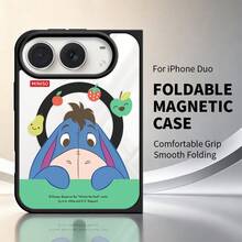 Disney Phone Case, Protective Cover For Foldable Phones, Featuring The Cute Cartoon Character Eeyore (The Little Donkey), With Magnetic Charging Compatibility; Designed Compatible With Apple IPhone 18 Duo. - Black - View 3