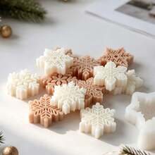 1 Snowflake Silicone Mold With 6 Designs, Perfect For Creating Christmas Decorations. Suitable For Use With Epoxy Resin, Plaster, And Soap. - White - View 4