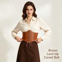 Renaissance Style Elastic High Waist Corset Belt, For Cosplay Waist Training And Decoration - A - View 3