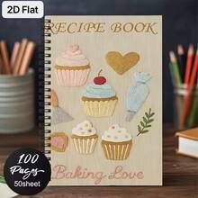 Subject Notebook Personal Organizers 1pc Fun Recipe Spiral Notebook Diary - Colorful Highland Cow And Kitchen Design With Butterfly Accents, Recipe Organizer For Healthy Recipes, Dessert Baking, Home Cooking - Gift For Women And Men - One Book (50 Pages, 100 Pages) - View 14