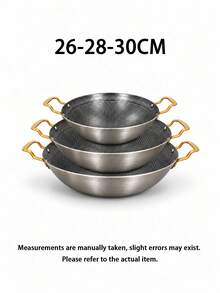 Stainless Steel Honeycomb Non-Stick Stir-Fry Pan, Dual Handle Wok, Compatible With Induction Cooktop And Gas Stove Kitchen Cookware - View 10