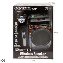 Color Baby Altavoz inalámbrico, mide 28x27x40 cm, Bontempi, incluye micrófono inalámbrico, potencia 350W, luces LED, pantalla para visualizar funciones, batería recargable, karaoke para cantar - Multicolor - Ver 9