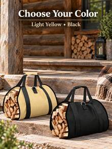 1pc Large Capacity Outdoor Firewood Carrying Bag, Wood Log Storage Bag, Portable Outdoor Camping Multi-Function Logging Bag - A - View 7