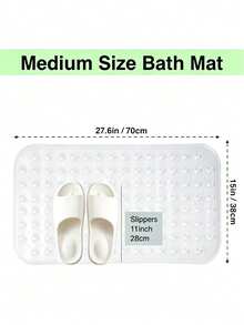 1pc 40*70cm Transparent PVC Bathroom Anti-Slip Mat, Bubble Design, Strong Suction Cups, Drainable And Machine Washable, Bathtub Shower Mat, Provides Safety Protection For Elderly And Children, Suitable For Home Bathroom, Housewarming Gift, Autumn Home Decor - Transparent - View 2