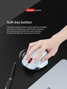 Chuột di động sạc lại Lenovo, chế độ Bluetooth và không dây 2.4GHz, thiết kế nhỏ gọn cho laptop, máy tính để bàn, văn phòng và gia đình - Xem 3