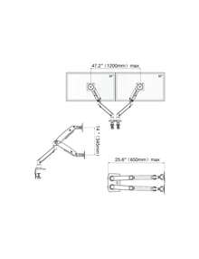Suporte Articulado para Monitor 22 a 32 Braço duplo Pistão a Gás G75-NB - Visão 4
