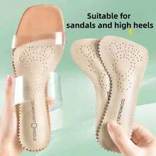 QKC 2pcs Women's High Heel Anti-Slip 3/4 Insoles, Soft & Comfortable, Self-Adhesive, Sweat-Absorbent, Suitable For Summer Sandals - Apricot - View 8