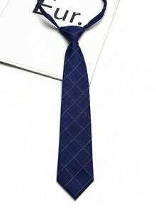 1pc Men's Adjustable Plaid Tie, Formal Business Office Wedding Graduation Party Accessory - Multicolor - View 7