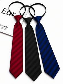 1pc Men's Zipper Tie, Formal Business Office Wedding Graduation Party Clothing Accessory - Multicolor - View 4