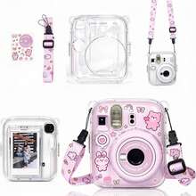 Ốp bảo vệ trong suốt cho máy ảnh Fujifilm Mini 13 (màu xanh Lagoon) | Túi bảo vệ máy ảnh Mini 13 bằng nhựa cứng PC trong suốt, kèm sticker dễ thương và dây đeo vai điều chỉnh được, không bao gồm máy ảnh - Xem 9